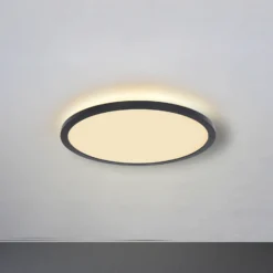 Plafón LED Sapana, negro, redondo, atenuable