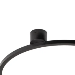Plafón LED Saturno, negro, Ø 50 cm, metal, 4000 K