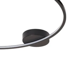 Plafón LED Saturno, negro, Ø 80 cm, metal, 4000 K