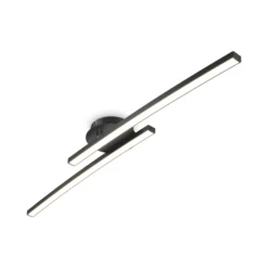 Plafón LED Snore, 2 luces, negro, metal, 3000 K