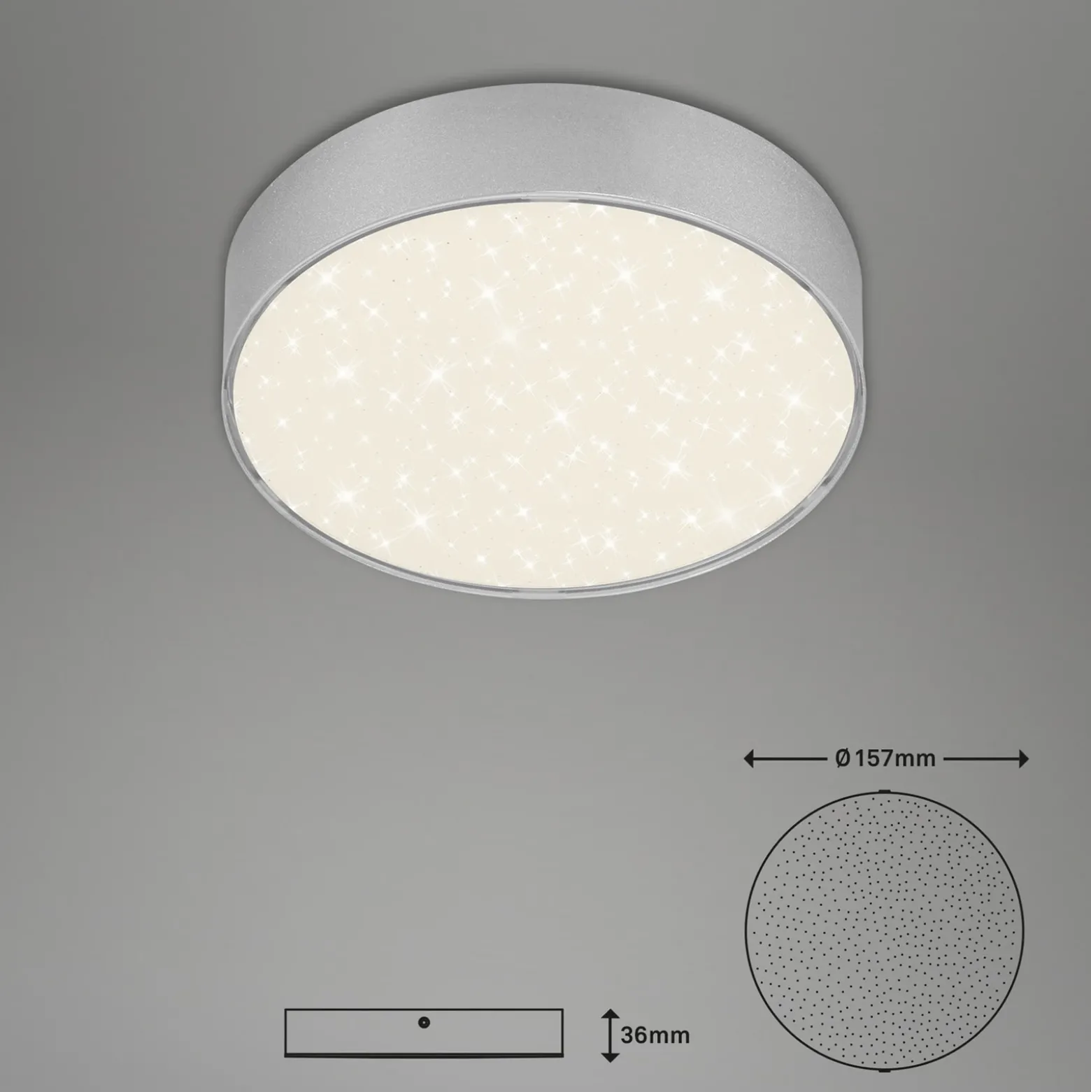 Plafón LED Star de Flame, Ø 15,7 cm, plateado