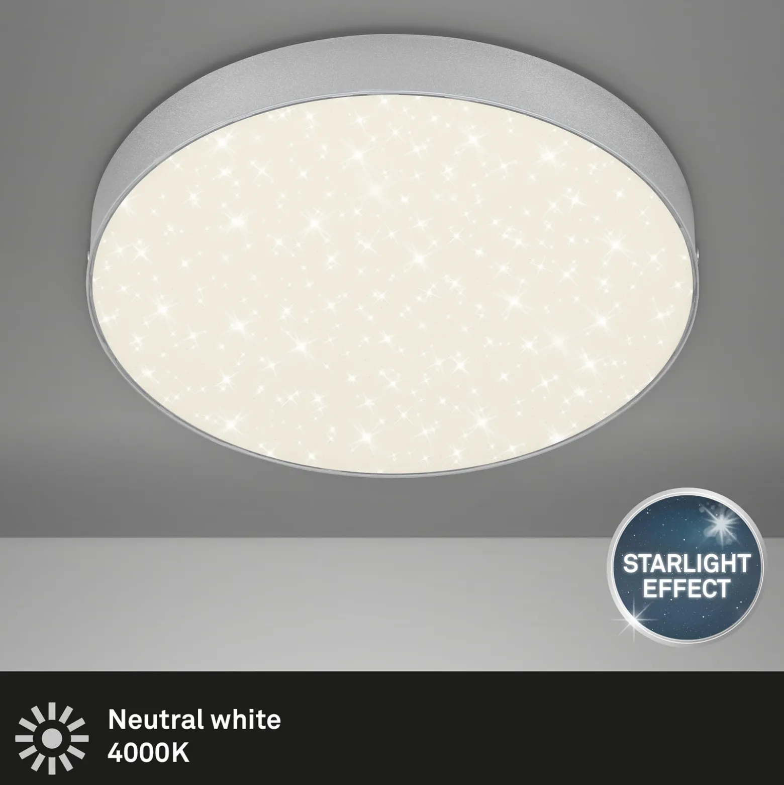 Plafón LED Star de Flame, Ø 28,7 cm, plata