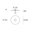 Plafón LED Stilo_S, blanca, Ø 55 cm