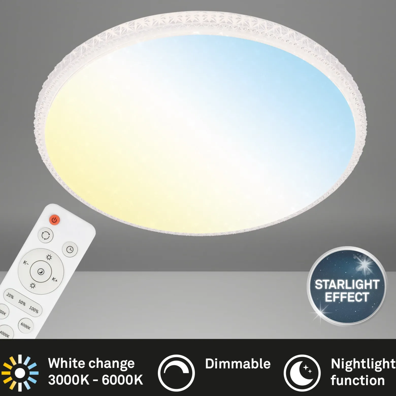 Plafón LED Style, control remoto