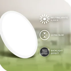 Plafón LED Tava A, Ø 42 cm, plástico, blanco
