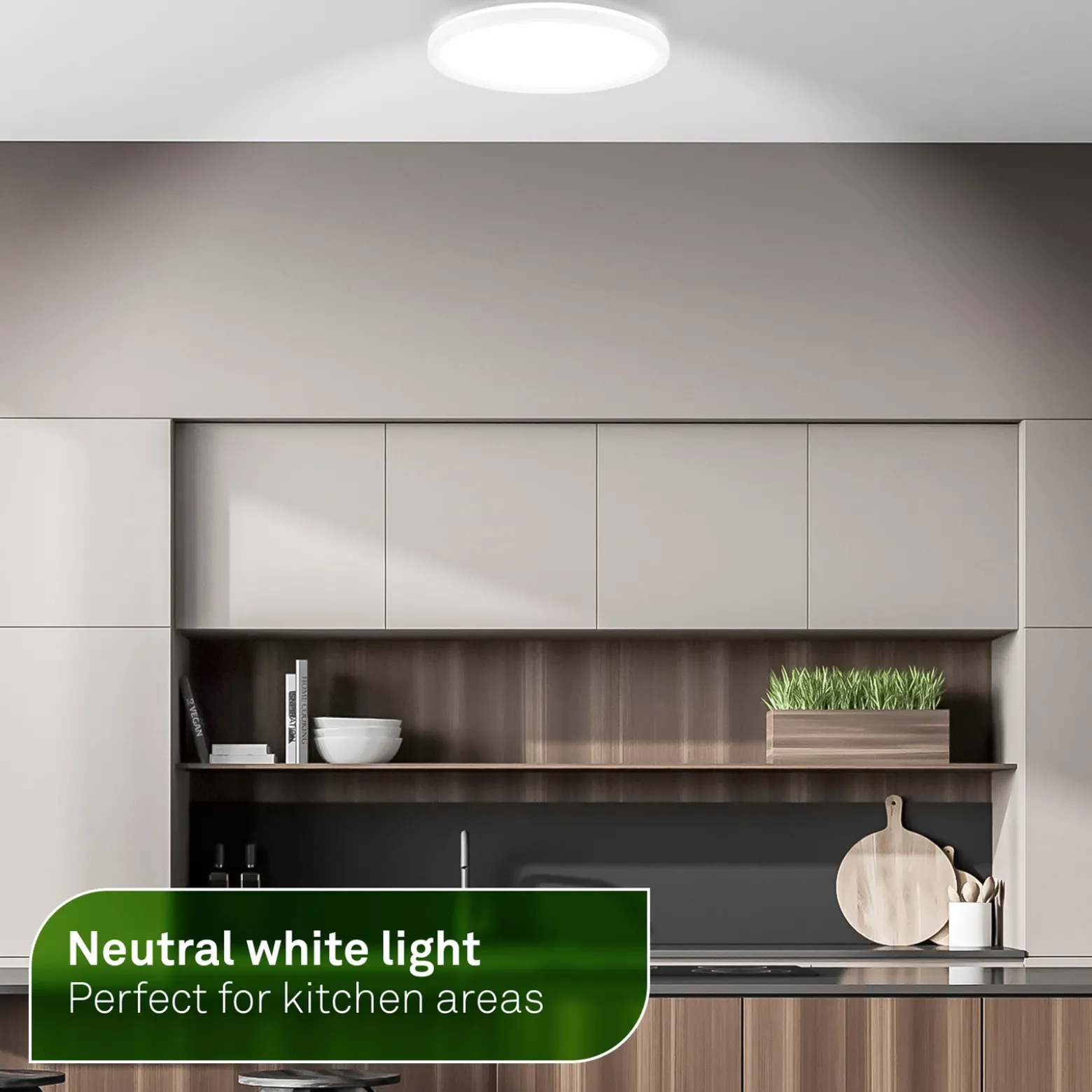 Plafón LED Tava A, Ø 29 cm, plástico, blanco