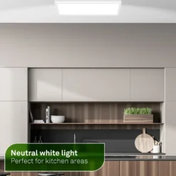Plafón LED Tava A, 58x20 cm, plástico, blanco