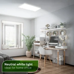 Plafón LED Tava A, 58 x 20 cm, plástico, blanco