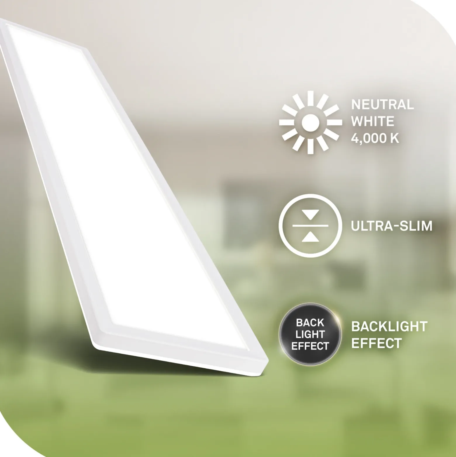 Plafón LED Tava A, 98x20 cm, plástico, blanco