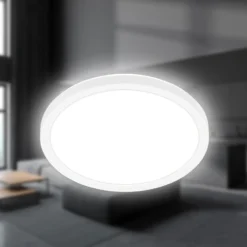 Plafón LED Tava, blanco, Ø 24 cm, plástico
