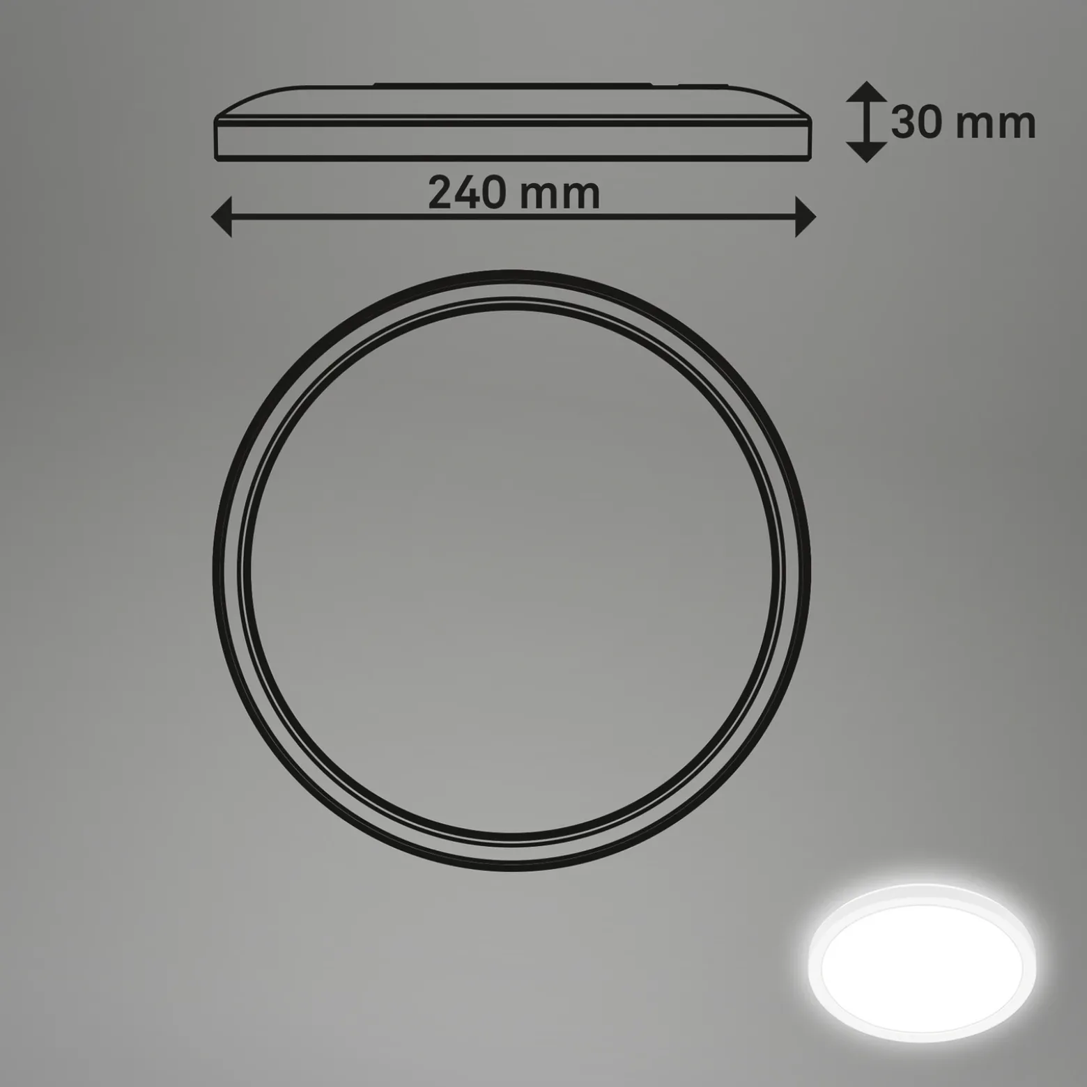 Plafón LED Tava, blanco, Ø 24 cm, plástico