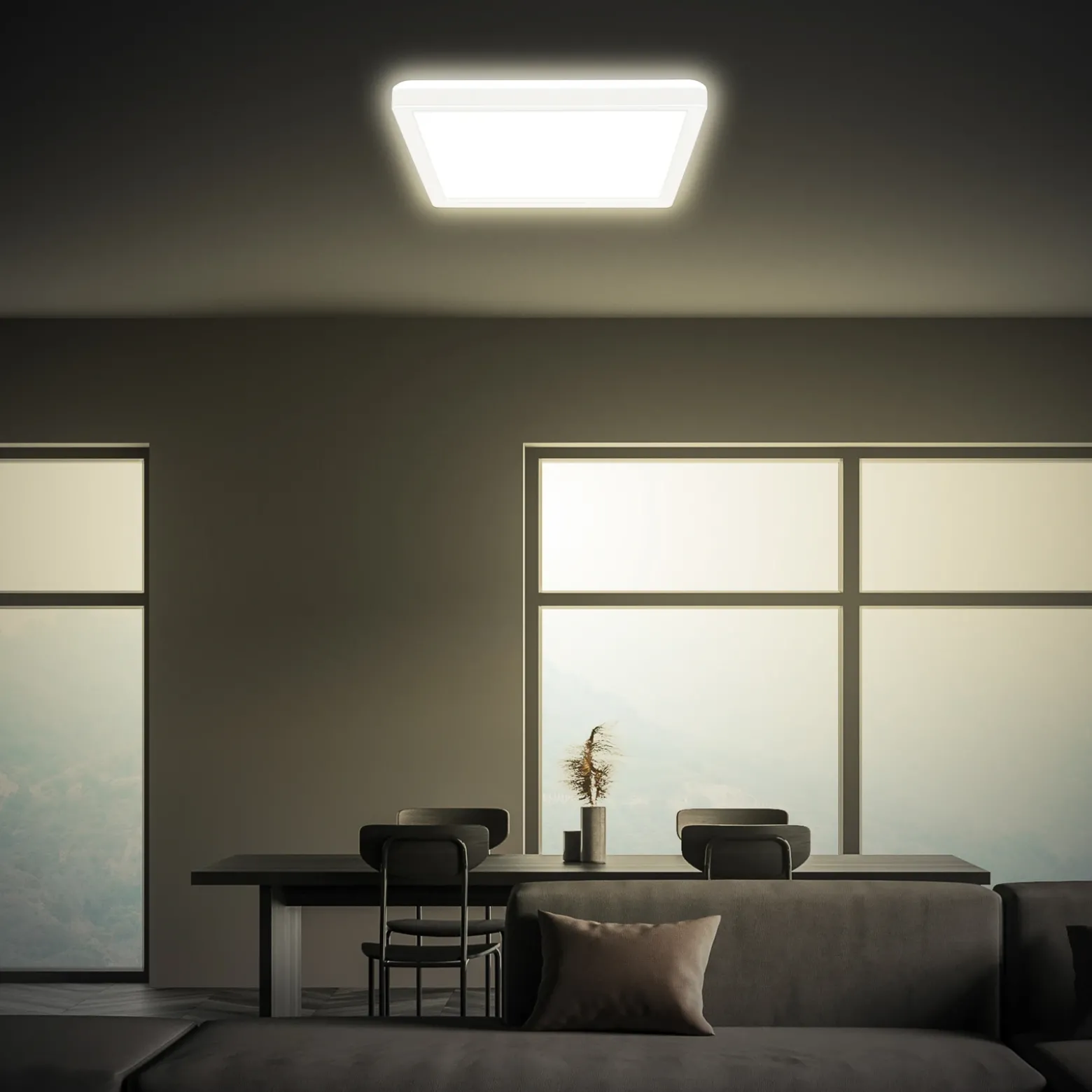 Plafón LED Tava, blanco, 24 x 24 cm, plástico