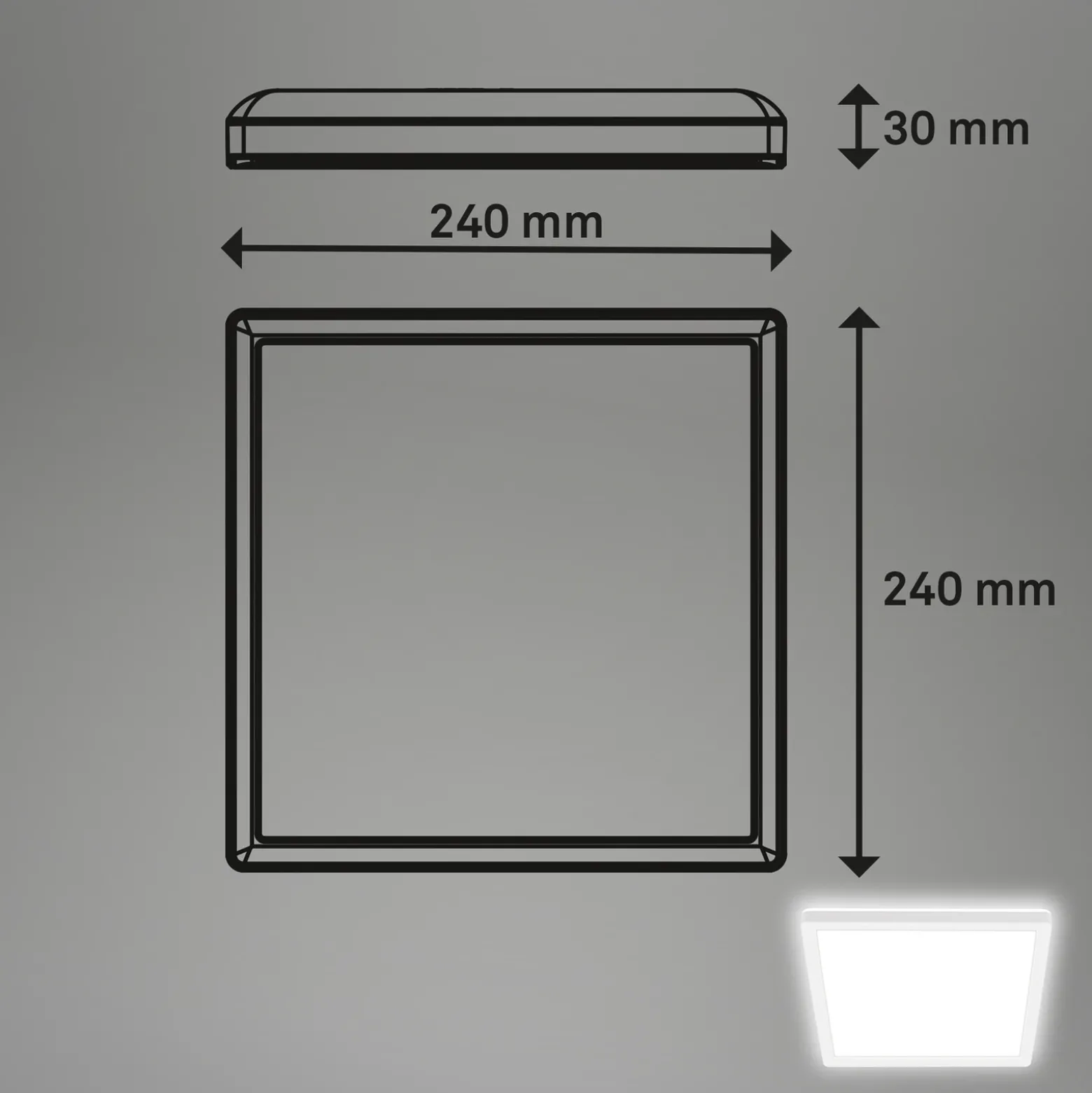 Plafón LED Tava, blanco, 24 x 24 cm, plástico