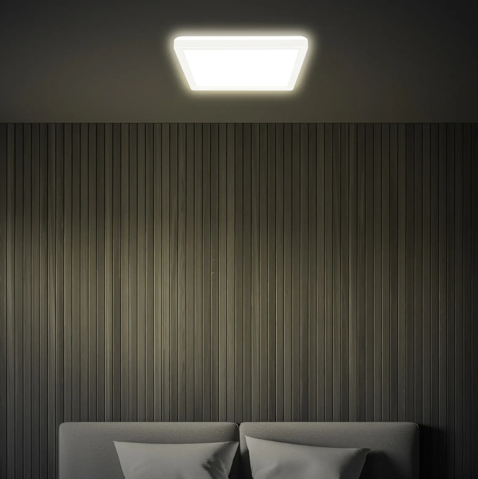 Plafón LED Tava, blanco, 24 x 24 cm, plástico