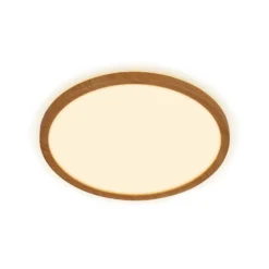 Plafón LED Tava Wood, Ø 29 cm, plástico, 3000 K
