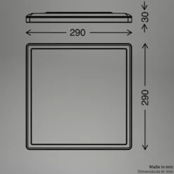 Plafón LED Tava Wood, 29 x 29 cm, plástico, 3000 K