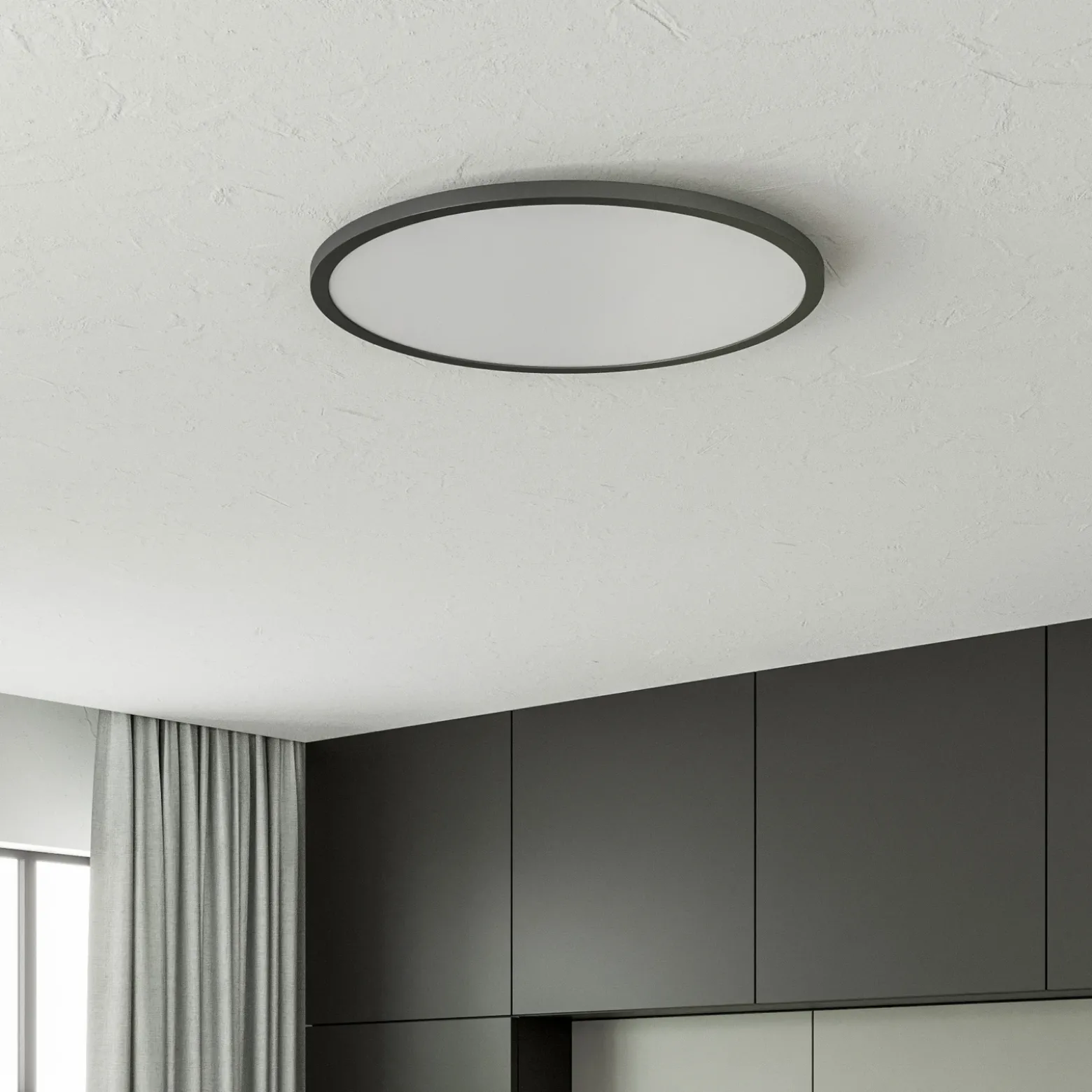 Plafón LED Tuco CCT, atenuable, negro Ø 50 cm