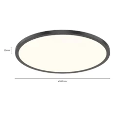 Plafón LED Tuco CCT, atenuable, negro Ø 50 cm