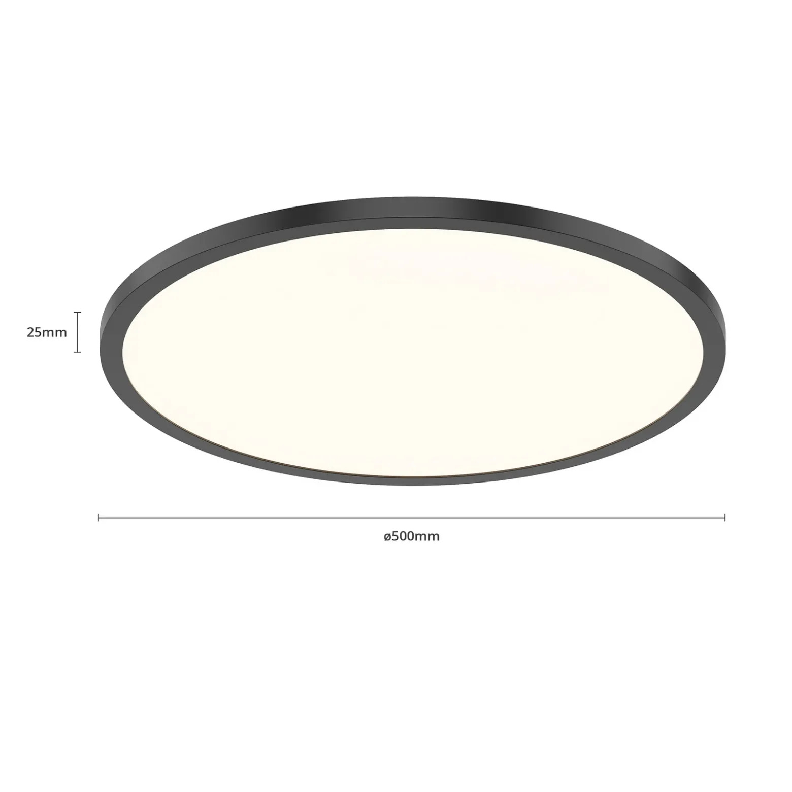 Plafón LED Tuco CCT, atenuable, negro Ø 50 cm