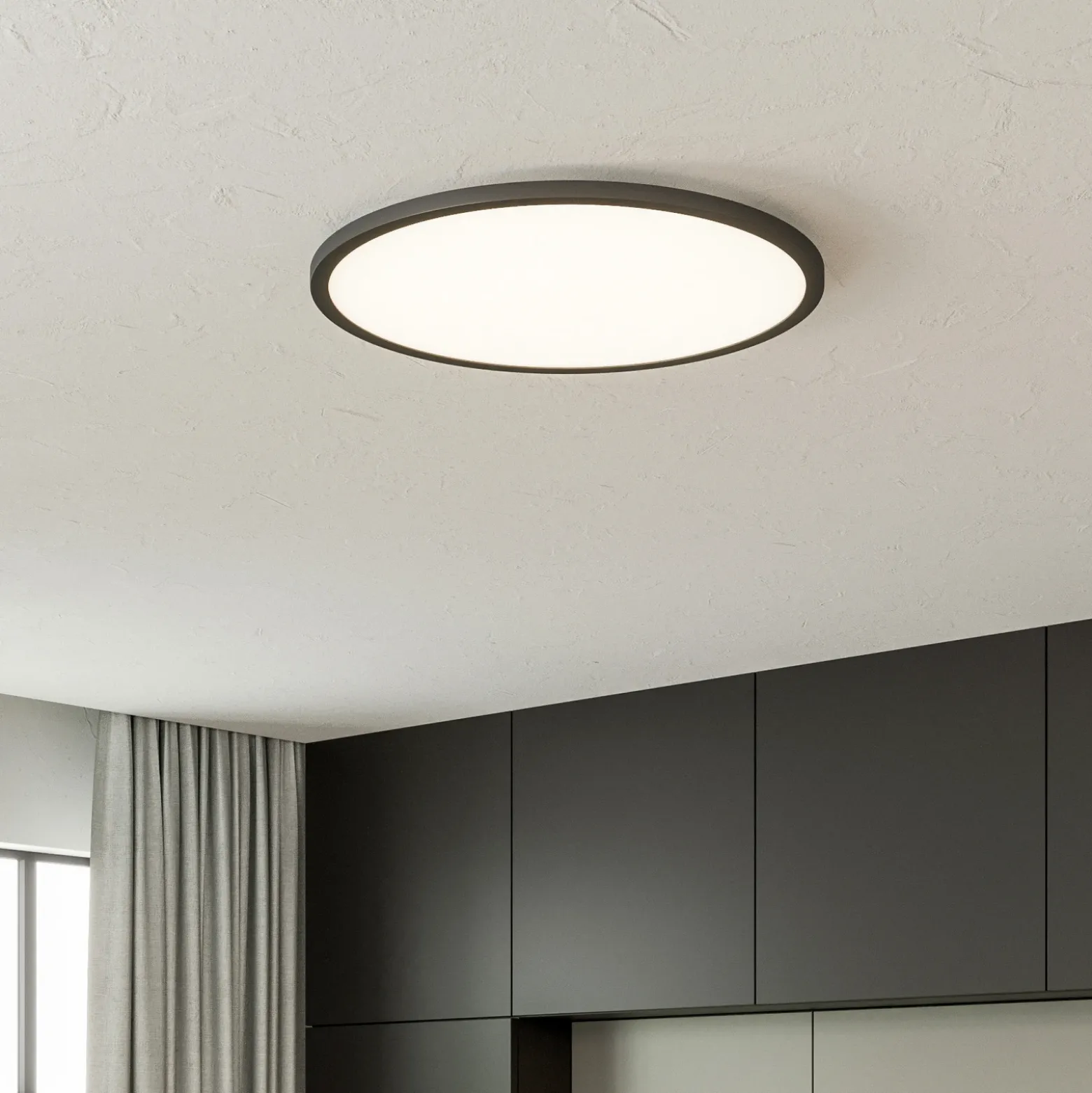 Plafón LED Tuco CCT, atenuable, negro Ø 50 cm