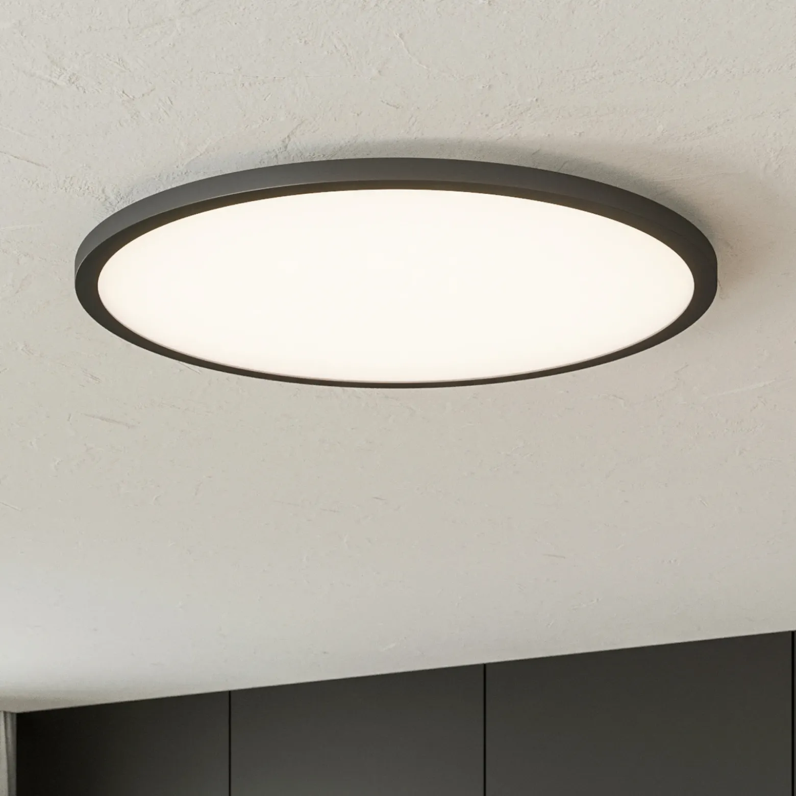 Plafón LED Tuco CCT, atenuable, negro Ø 50 cm