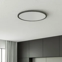 Plafón LED Tuco CCT, atenuable, negro Ø 50 cm