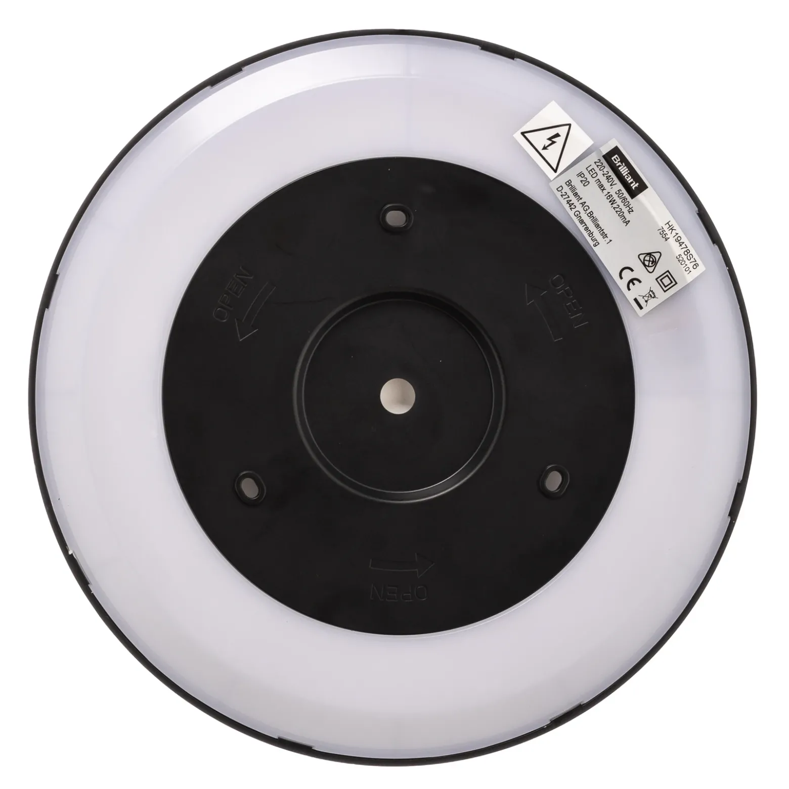 Plafón LED Tuco, negro, Ø 25 cm