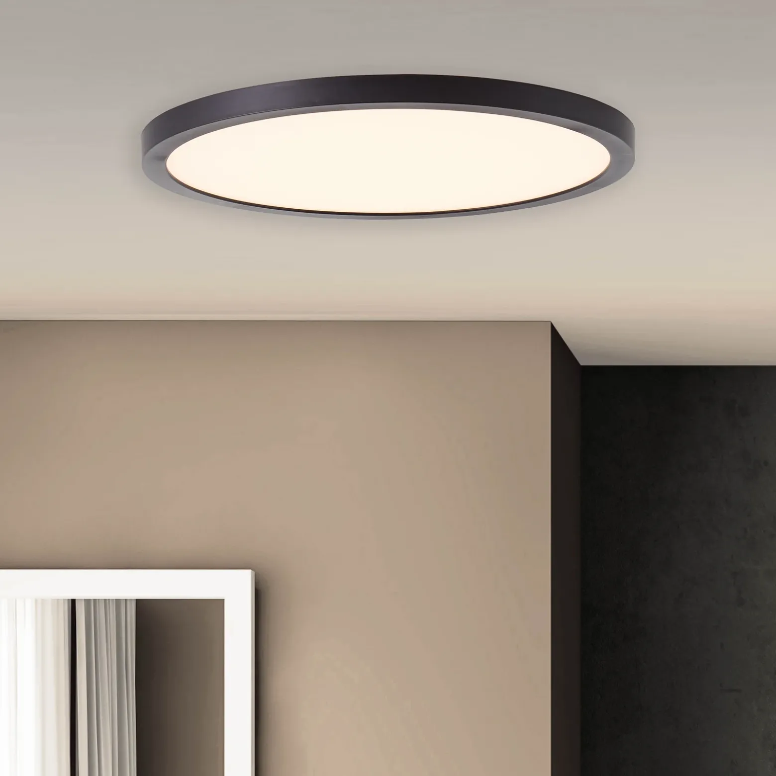 Plafón LED Tuco, negro, Ø 25 cm