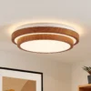 Plafón LED Vaako de Lindby, Ø 41 cm, metal, aspecto madera