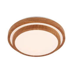 Plafón LED Vaako de Lindby, Ø 41 cm, metal, aspecto madera
