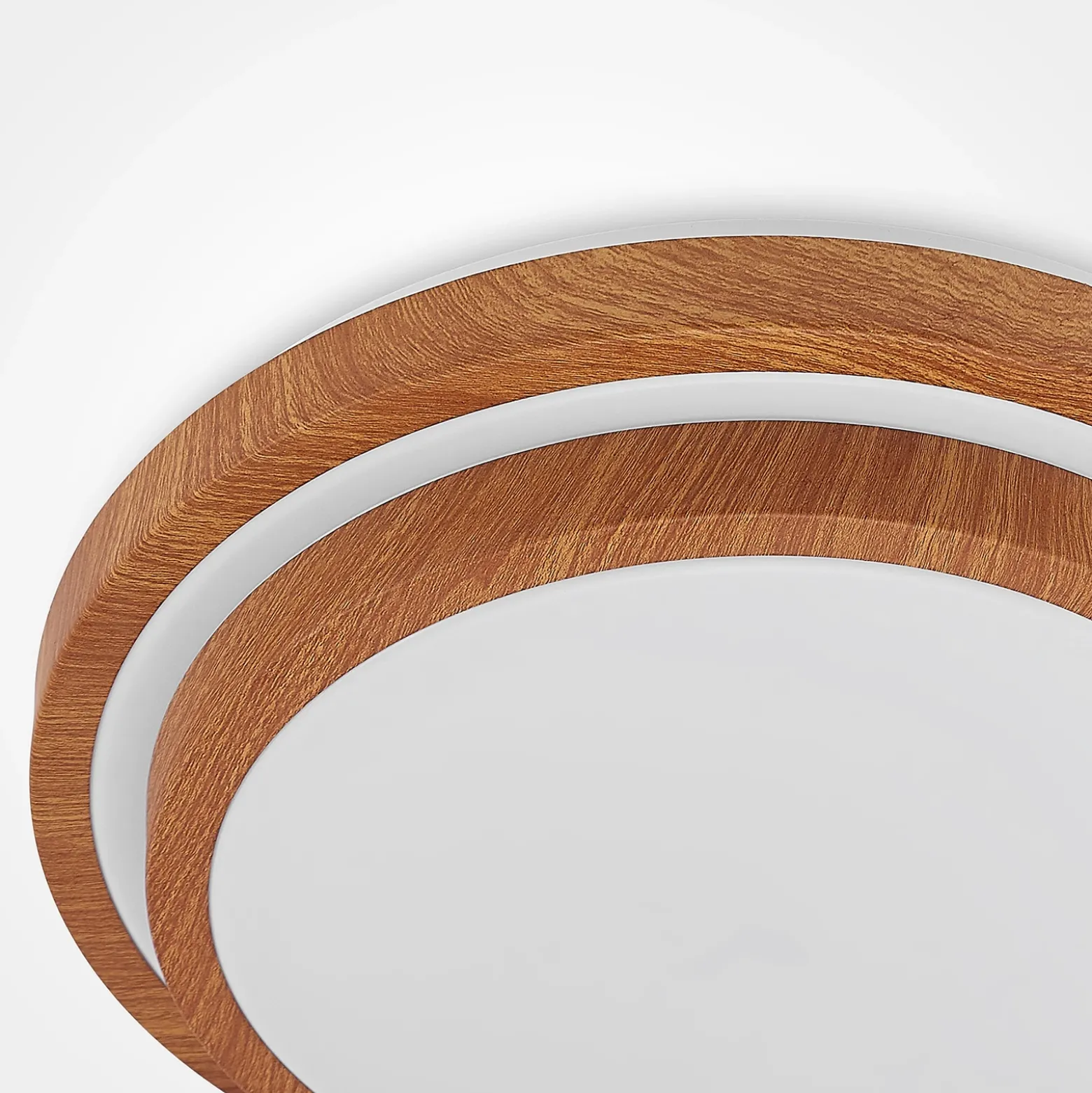 Plafón LED Vaako de Lindby, Ø 41 cm, metal, aspecto madera