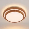 Plafón LED Vaako de Lindby, Ø 41 cm, metal, aspecto madera