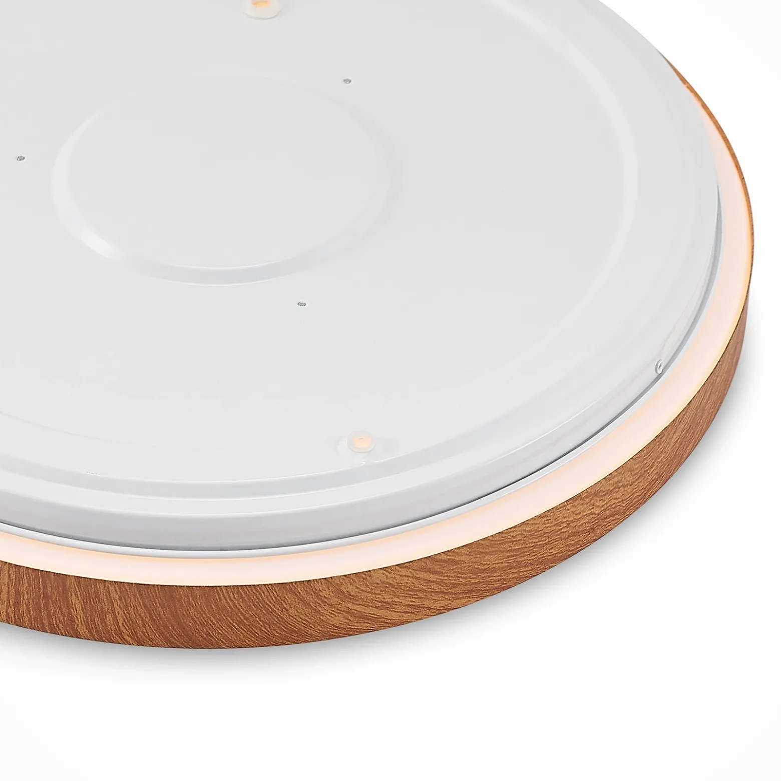 Plafón LED Vaako de Lindby, Ø 41 cm, metal, aspecto madera