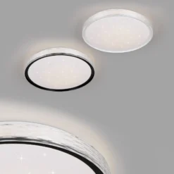 Plafón LED Varda, blanco, Ø 39 cm, control remoto