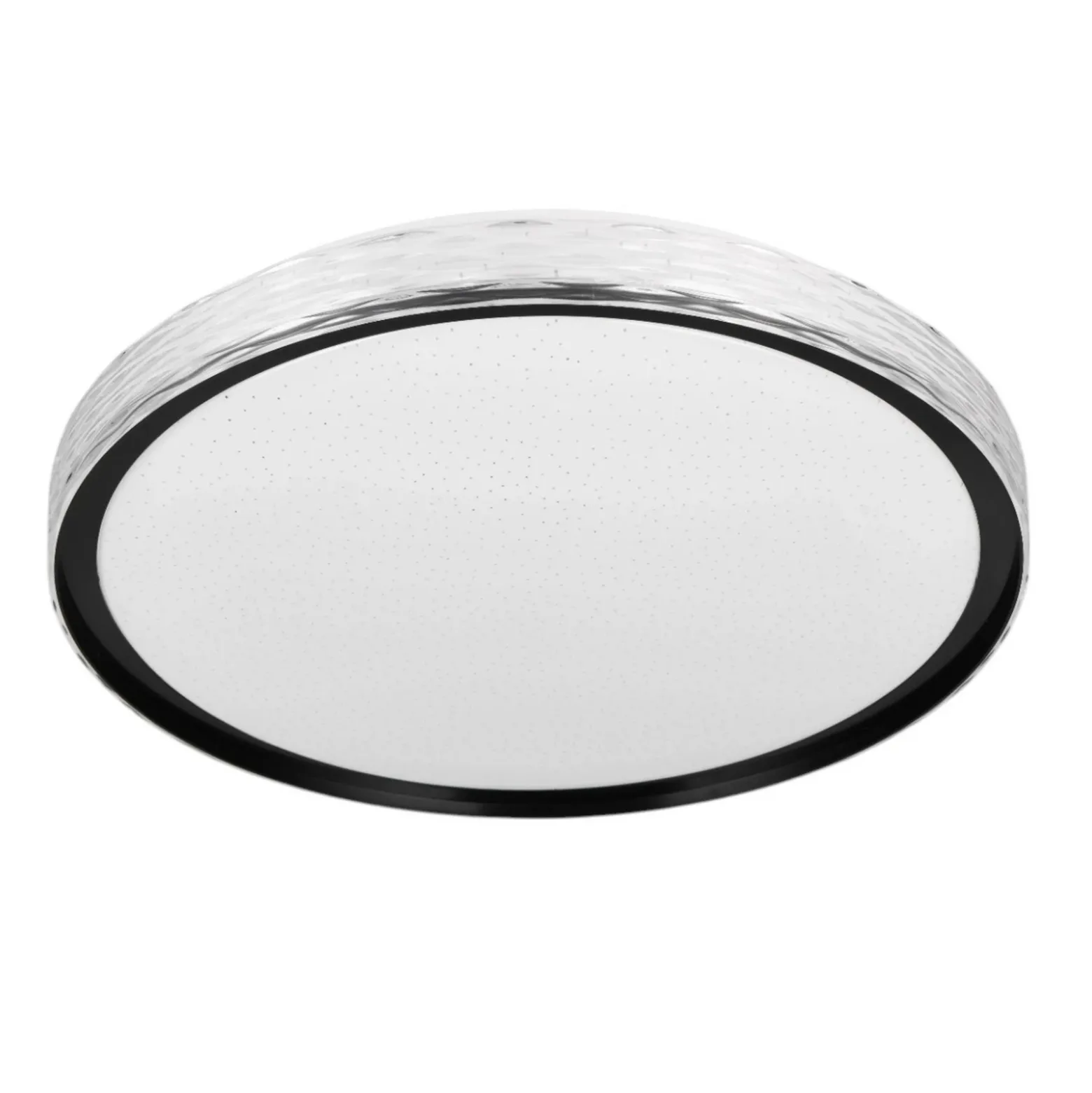 Plafón LED Varda, negro, Ø 39 cm, control remoto