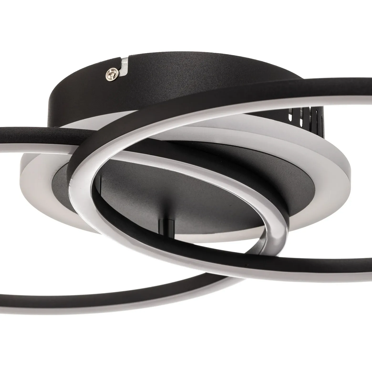 Plafón LED Venida en diseño de anillo, negro