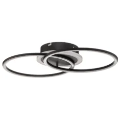 Plafón LED Venida en diseño de anillo, negro