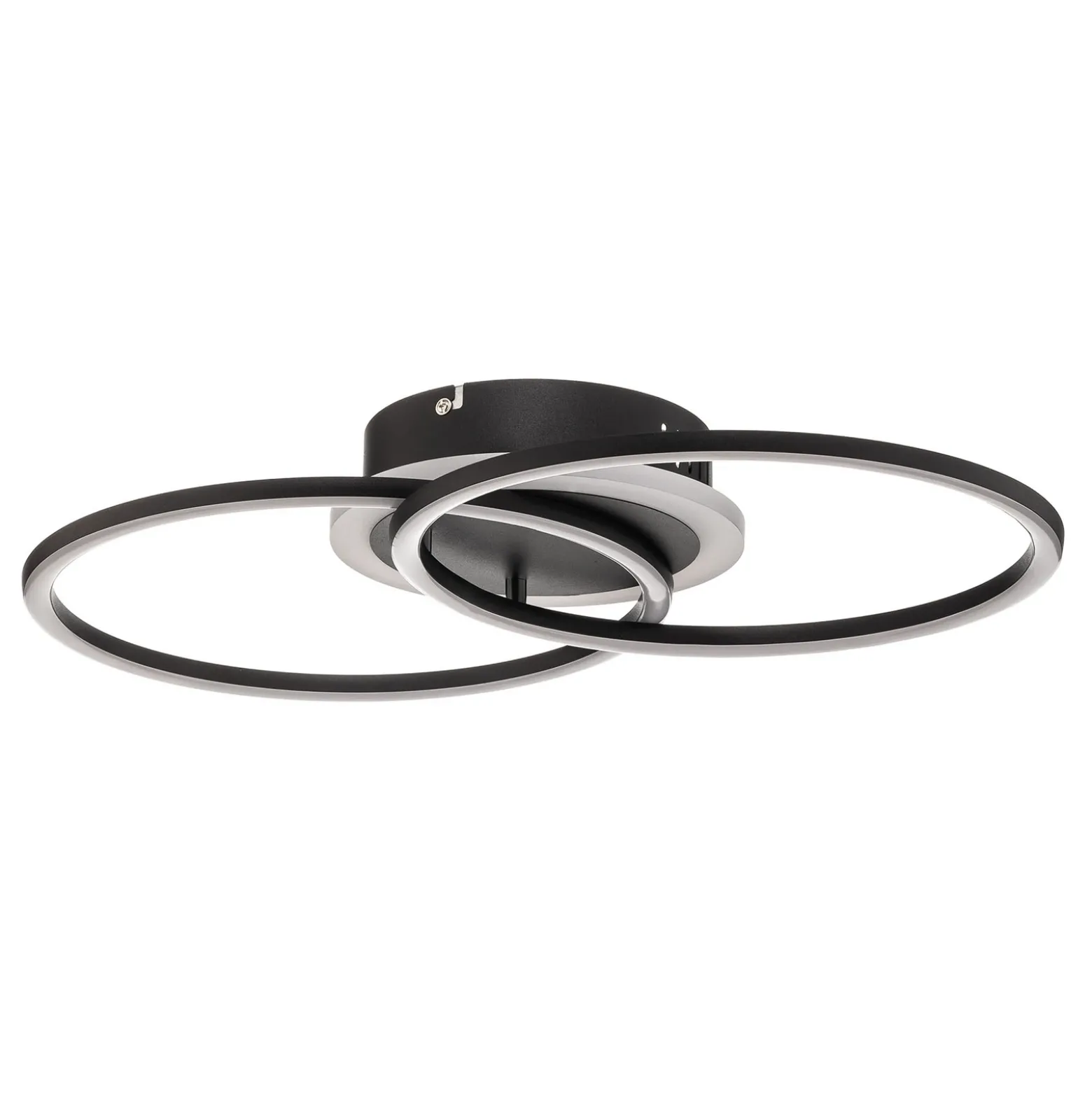 Plafón LED Venida en diseño de anillo, negro