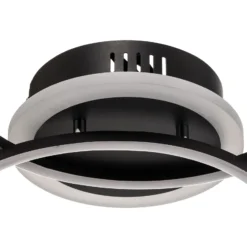 Plafón LED Venida en diseño de anillo, negro