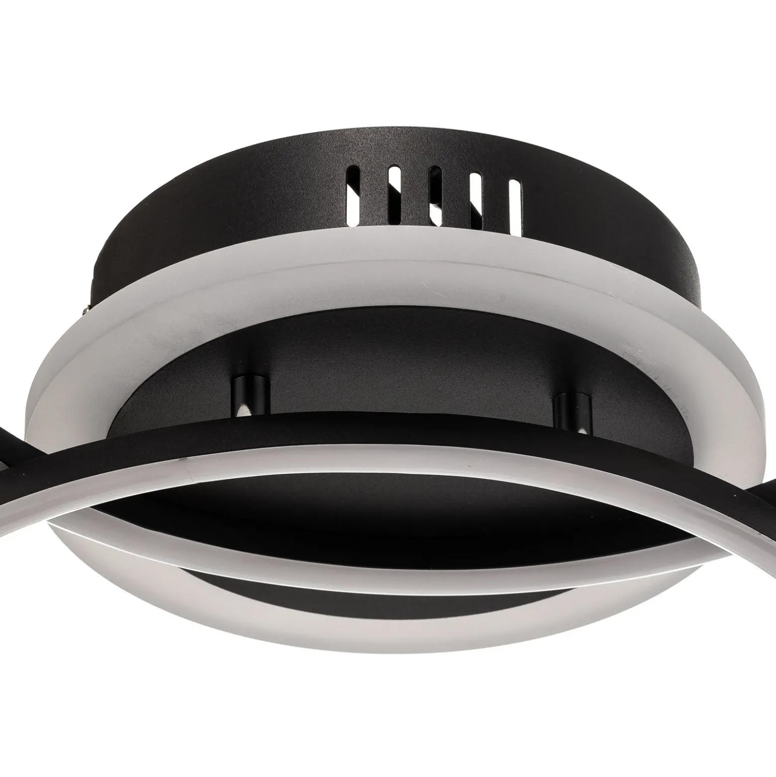 Plafón LED Venida en diseño de anillo, negro