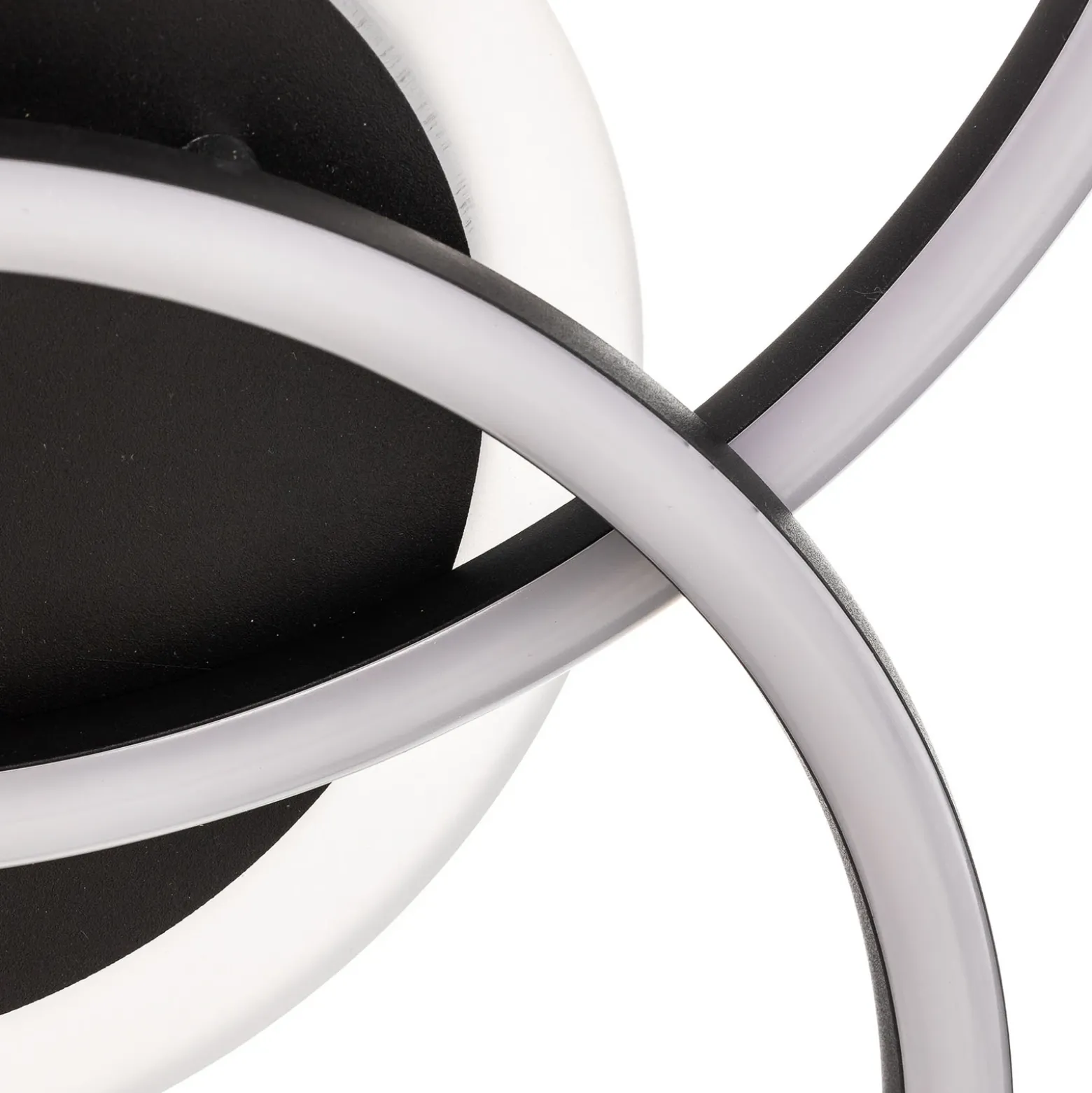 Plafón LED Venida en diseño de anillo, negro