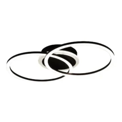 Plafón LED Venida en diseño de anillo, negro