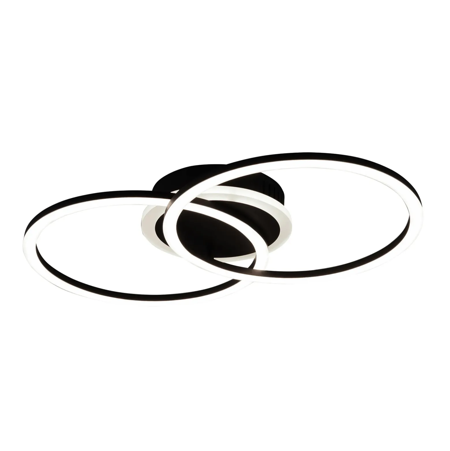 Plafón LED Venida en diseño de anillo, negro