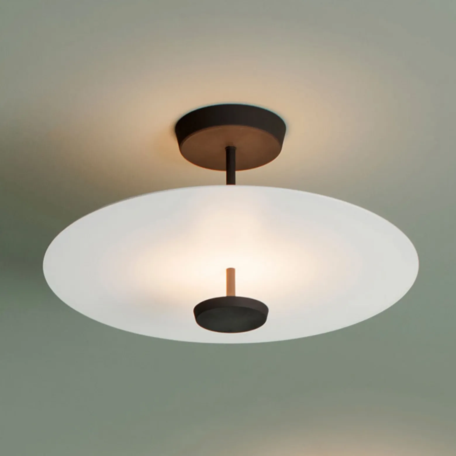 Plafón LED Vibia Flat 2 luces Ø 55 cm blanco