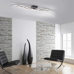 Plafón LED Wave 3.000K 137,5x16cm negro