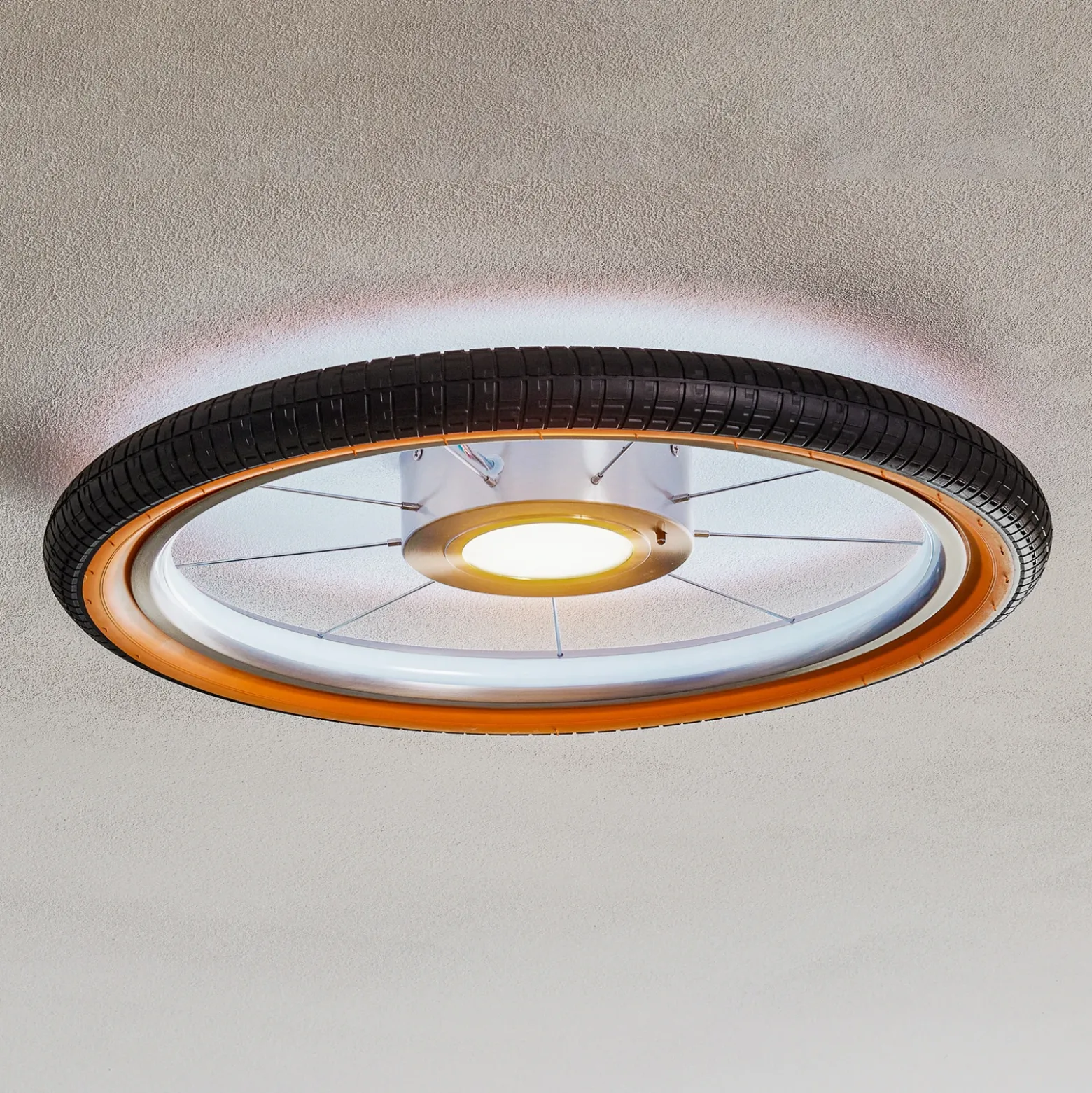 Plafón LED Wheel, RGB, negro
