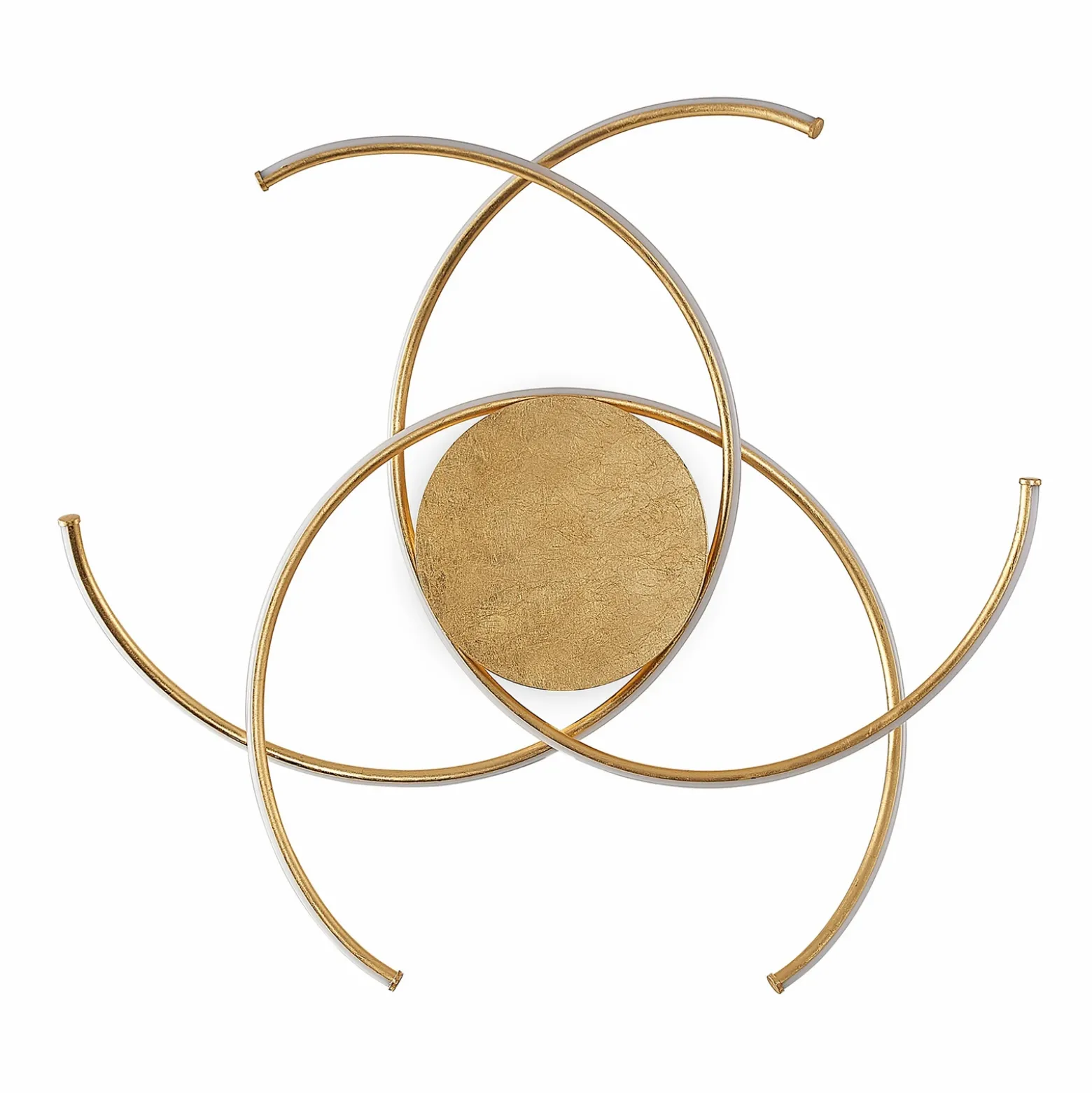 Plafón LED Yareli de Lindby, dorado, metal, Ø 70 cm