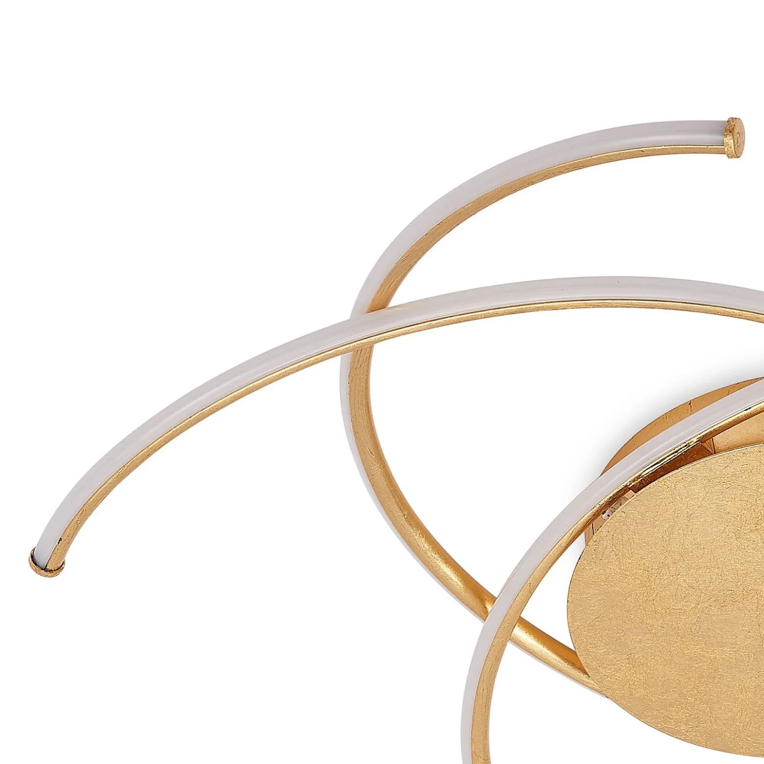 Plafón LED Yareli de Lindby, dorado, metal, Ø 70 cm