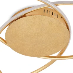 Plafón LED Yareli de Lindby, dorado, metal, Ø 70 cm