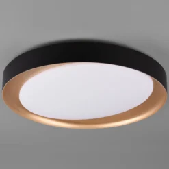 Plafón LED Zeta tunable white, negro/oro